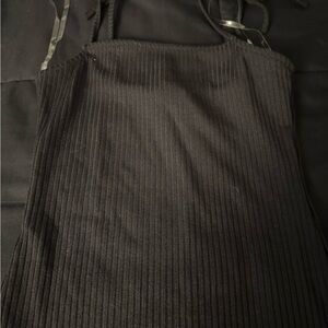 La Hearts Black Ribbed Top